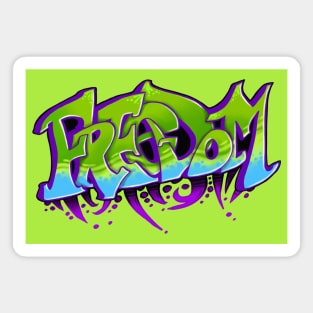 Freedom Graffiti Lettering Magnet